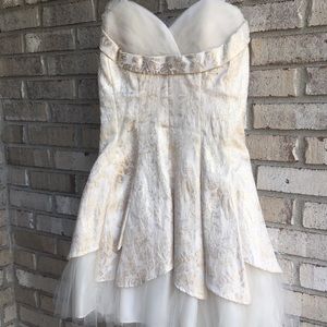 Cream with champagne detailed dress